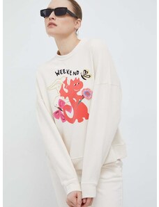 Βαμβακερή μπλούζα Weekend Max Mara γυναικεία, χρώμα: μπεζ