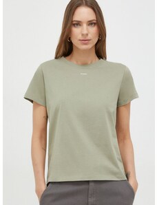 Βαμβακερό μπλουζάκι Pinko γυναικεία, χρώμα: πράσινο