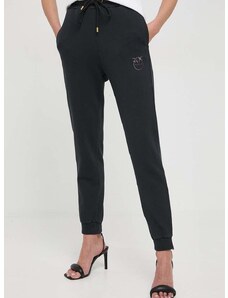 Βαμβακερό παντελόνι Pinko χρώμα: μαύρο
