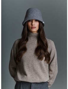 Καπέλο από κασμίρ LE SH KA headwear Grey Bucket χρώμα: γκρι
