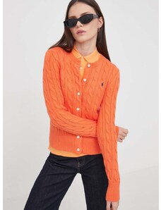 Βαμβακερή ζακέτα Polo Ralph Lauren χρώμα: πορτοκαλί