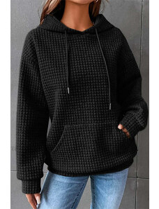 AMELY:μαύρο πουλόβερ με κουκούλα PAULENE BLACK
