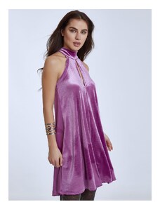 Celestino Βελούδινο φόρεμα με δέσιμο μωβ για Γυναίκα