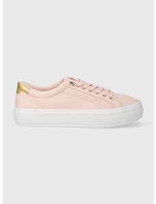 Πάνινα παπούτσια Tommy Hilfiger ESSENTIAL VULC CANVAS SNEAKER χρώμα: ροζ, FW0FW07682