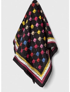 Μεταξωτό μαντήλι τσέπης Moschino χρώμα: μαύρο