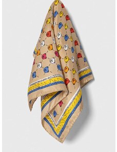 Μεταξωτό μαντήλι τσέπης Moschino χρώμα: μπεζ