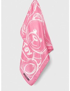 Μεταξωτό μαντήλι τσέπης Moschino χρώμα: ροζ