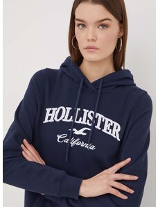 Μπλούζα Hollister Co. χρώμα: ναυτικό μπλε, με κουκούλα