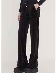 Βελούδινο παντελόνι φόρμας Juicy Couture χρώμα: μαύρο