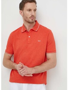 Βαμβακερό μπλουζάκι πόλο Paul&Shark χρώμα: πορτοκαλί