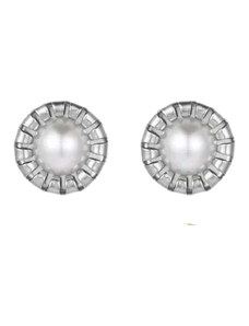 Charmy Ατσάλινα σκουλαρίκια καρφωτά με πέρλα (E1159)