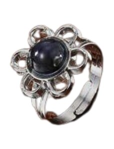charmy.gr Ατσάλινο ρυθμιζόμενο δαχτυλίδι λουλούδι χρώμα ασημί (R1233)