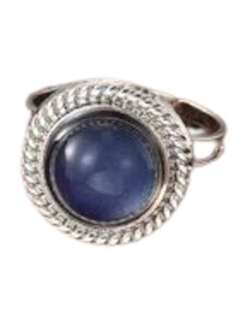 charmy.gr Ατσάλινο ρυθμιζόμενο δαχτυλίδι με στρόγγυλη πέτρα χρώμα ασημί (R1236)