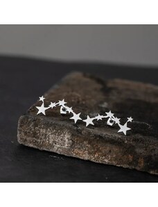 charmy.gr Ατσάλινα σκουλαρίκια καρφωτά σύμπλεγμα αστέρων χρώμα ασημί (E1265)
