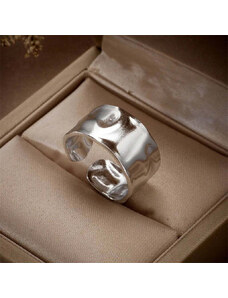 charmy.gr Ατσάλινο δαχτυλίδι σφυρήλατο χρώμα ασημί one size (R1336-1)