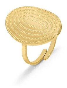 Charmy Γυναικείο δαχτυλίδι ρυθμιζόμενο ατσάλινο χρυσός δίσκος (R1097)