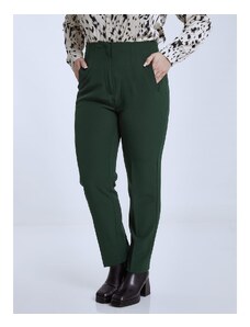 Celestino Ψηλόμεσο παντελόνι με διακοσμητικές ραφές πρασινο σκουρο για Γυναίκα