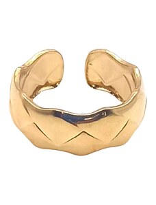Charmy Γυναικείο δαχτυλίδι από ατσάλι ρυθμιζόμενο επιχρυσωμένο 14k (R1170)
