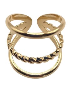 Charmy Γυναικείο ατσάλινο δαχτυλίδι τριπλό ρυθμιζόμενο (R1067)