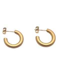 Charmy Γυναικεία σκουλαρίκια κρίκοι από ατσάλι χρώμα χρυσό (E1026)