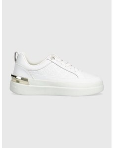 Δερμάτινα αθλητικά παπούτσια Tommy Hilfiger LUX COURT SNEAKER MONOGRAM χρώμα: άσπρο, FW0FW07808