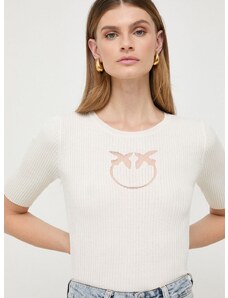 Μεταξωτό πουλόβερ Pinko χρώμα: μπεζ