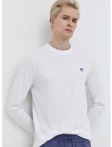 Βαμβακερή μπλούζα με μακριά μανίκια North Sails χρώμα: άσπρο