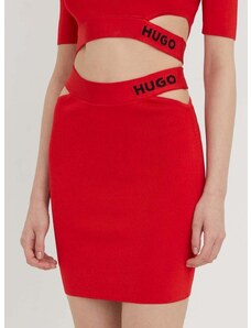 Φούστα HUGO χρώμα: κόκκινο