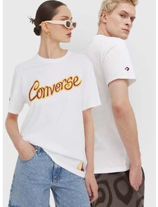 Βαμβακερό μπλουζάκι Converse x Wonka χρώμα: άσπρο