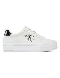 CALVIN KLEIN Sneakers Bold Vulc Flatf Low Lace Lth M YW0YW01294 01W bright white/black