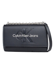 CALVIN KLEIN Τσαντα Sculpted Ew Flap Conv25 Mono K60K611866 0GL black/metallic logo