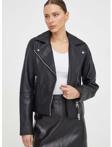 Δερμάτινο jacket Marc O'Polo γυναικεία, χρώμα: μαύρο
