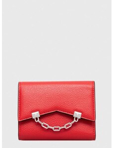 Δερμάτινο πορτοφόλι Karl Lagerfeld γυναικεία, χρώμα: κόκκινο