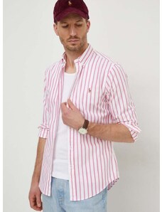 Βαμβακερό πουκάμισο Polo Ralph Lauren ανδρικό, χρώμα: ροζ