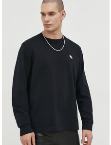 Βαμβακερή μπλούζα με μακριά μανίκια Abercrombie & Fitch χρώμα: μαύρο