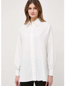 Βαμβακερό πουκάμισο Weekend Max Mara χρώμα: άσπρο