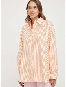 Βαμβακερό πουκάμισο Weekend Max Mara χρώμα: πορτοκαλί