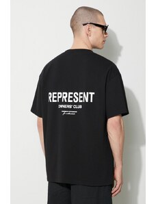 Βαμβακερό μπλουζάκι Represent Owners Club ανδρικό, χρώμα: μαύρο, OCM409.01