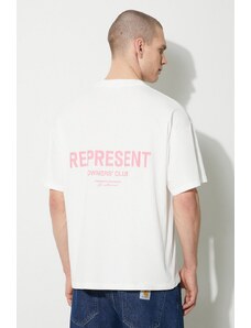 Βαμβακερό μπλουζάκι Represent Owners Club ανδρικό, χρώμα: άσπρο, OCM409.417