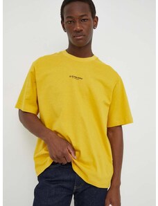 Βαμβακερό μπλουζάκι G-Star Raw ανδρικά, χρώμα: κίτρινο