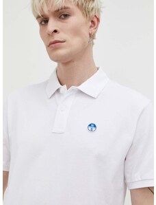 Βαμβακερό μπλουζάκι πόλο North Sails χρώμα: άσπρο