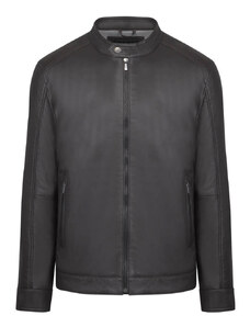 Prince Oliver Racer Jacket Καφέ 100% Leather (Modern Fit)