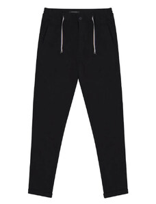 Prince Oliver Fashionable Υφασμάτινο Παντελόνι Μαύρο (Comfort Fit)