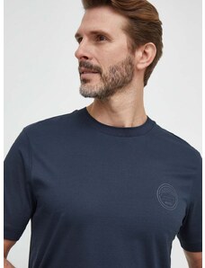 Βαμβακερό μπλουζάκι BOSS ανδρικά, χρώμα: ναυτικό μπλε