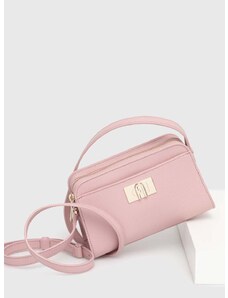 Δερμάτινη τσάντα Furla χρώμα: ροζ