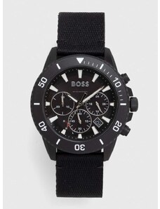 Boss Ρολόι HUGO χρώμα: μαύρο