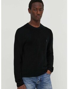 Μάλλινο πουλόβερ AllSaints ανδρικό, χρώμα: μαύρο