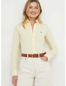 Βαμβακερό πουκάμισο Polo Ralph Lauren χρώμα: κίτρινο