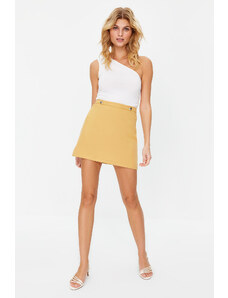 Trendyol Light Brown Straight Cut Mini Woven Skirt