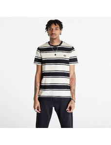 Ανδρικά μπλουζάκια FRED PERRY Bold Stripe T-Shirt Oatmeal/ Ecru/ Black